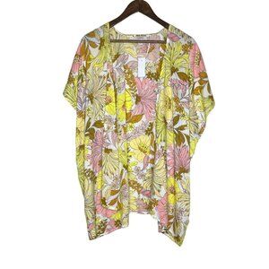 Loft Outlet NWT Yellow, Pink, and White Floral Swim Coverup‎ Size XS/S